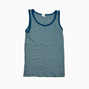 Cami sous-couche en laine bio et soie à rayures teal 152 12Y