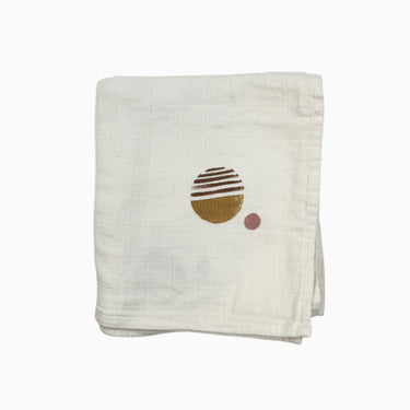 Couverture blanche à pois en mousseline