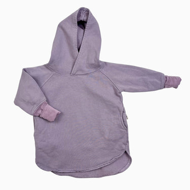 Pull à capuchon lavande en coton et bambou (fit petit) 3-5Y