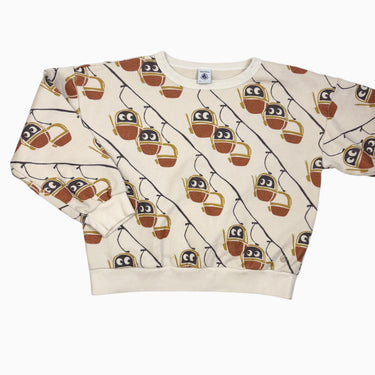 Pull crème en coton french terry à imprimé telepherique 10Y