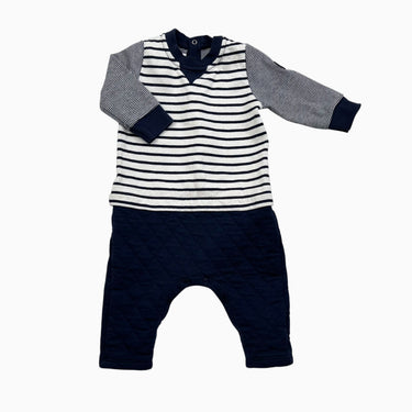 Combi à rayures marine matelassé 6M