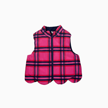 Manteau sans manche marine réversible carreauté 12-18M