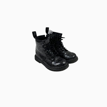Bottes noires pailletées à lacets 8UK-9US