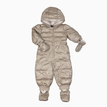 Combi d'hiver champagne doublée en polar avec accessoires 18-24M