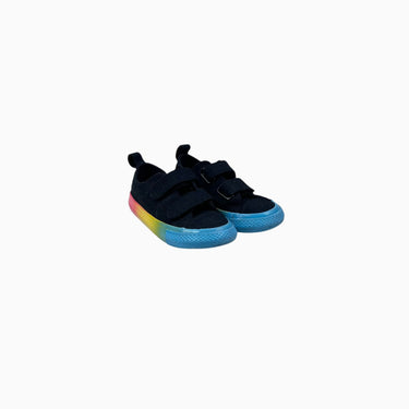 Sneakers noires avec semelles colorées à velcro 7US