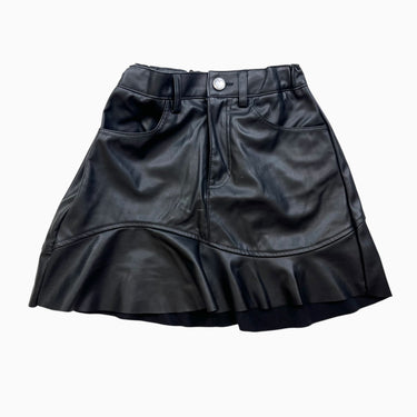 Jupe en faux-cuir avec volant 7-8Y