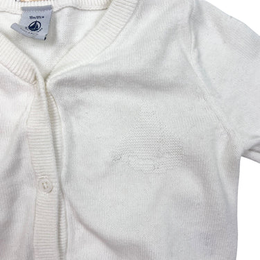 Cardigan vanille en tricot de coton 18M