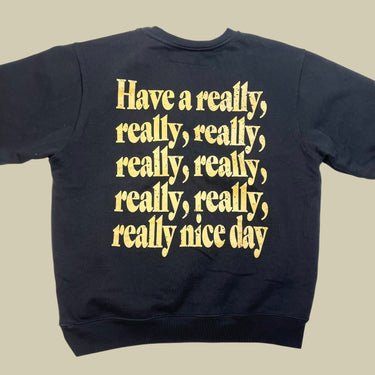 Pull noir 'Have a really...' en coton et poly pour femmes L