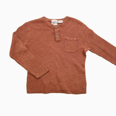 Chandail saumon en coton gaufré 3-4Y