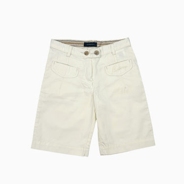 Bermudas crème en coton avec logo brodé 6Y