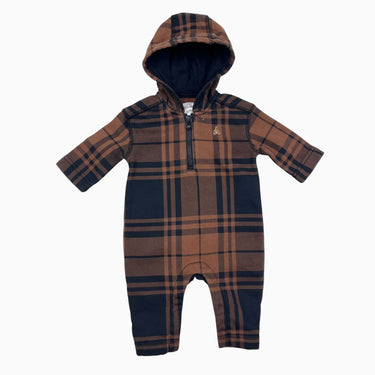 Combi marron carreauté 0-3M