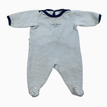 Pyjama à rayures aqua en velours 3M
