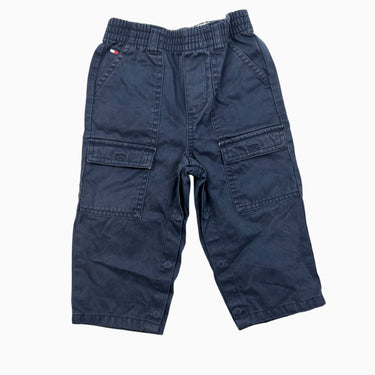 Pantalon marine en canvas de coton avec boutons pressions 12-18M