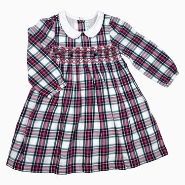 Robe carreauté smock avec claudine 24M