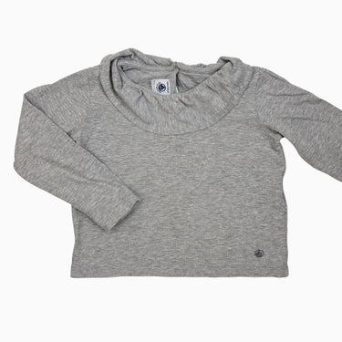 Chandail gris en coton à col 6Y (fit 4-5Y)