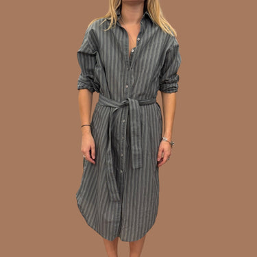 Robe maxi verte à rayures en cootn, nylon et poly pour femmes 36EU