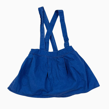 Jupe à bretelles en coton chambray 6-7Y