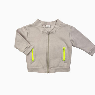 Veste sable avec zip néon jaune 0-3M
