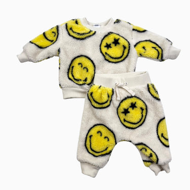 Ensemble pull et jogger vanille 'smiley' 3-6M