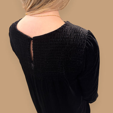 Robe noire en velours pour femmes 34EU