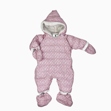 Combi d'hiver à pois et oiseaux doublée en sherpa avec accessoires 3M