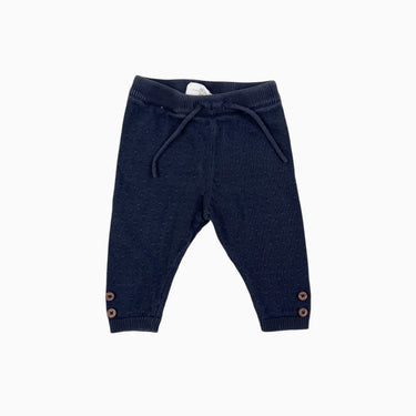 Legging anthracite à point d'esprit en tricot de coton 3M