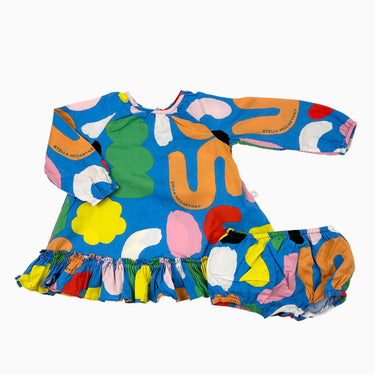 Robe avec bloomer bleue à motifs abstraits 9M