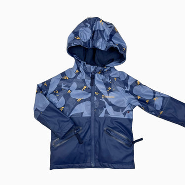 Manteau style ciré marine 'poissons' doublé en polar 2Y