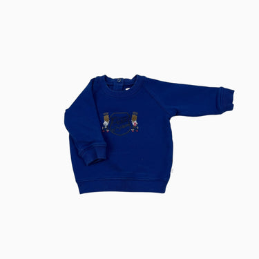 Pull bleu capitaine en coton french terry 6M