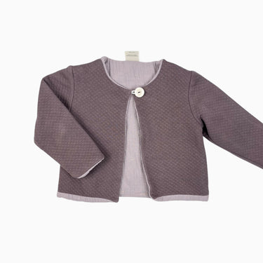 Cardigan mauve-taupe réversible lilas matelassée 2-3Y