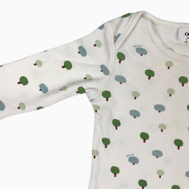 Pyjama vanille 'arbres' en coton pima 0-6M