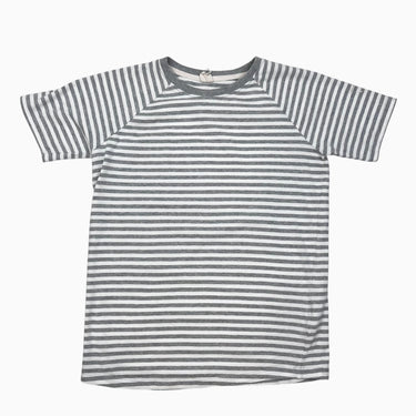 T-shirt rayé gris en coton bio 9-10Y