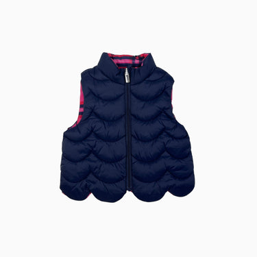 Manteau sans manche marine réversible carreauté 12-18M