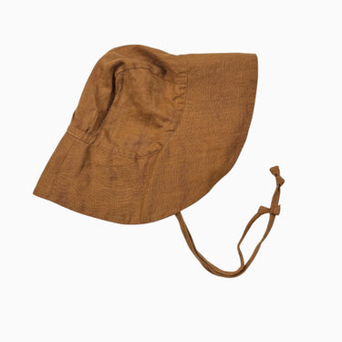 Chapeau soleil caramel en lin 12-24M