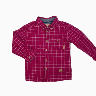 Chemise rouge carreauté en flanelle 18-24M