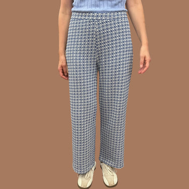 Pantalon blanc et bleu en tricot pour femmes L
