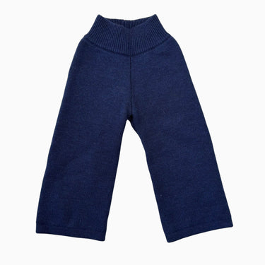 Pantalon marine à jambes larges en laine de mérinos et spandex L (18-24M)