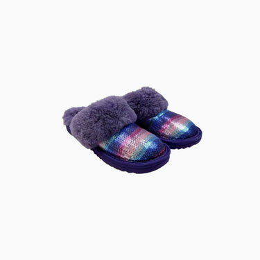 Pantoufles à rayures paillettées doublées JR2US