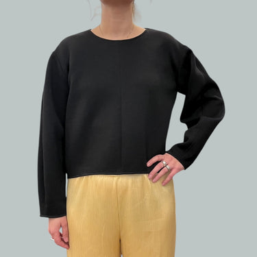 Pull noir en poly structuré pour femmes S-M