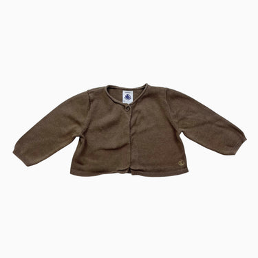 Cardigan marron en tricot de coton 6M