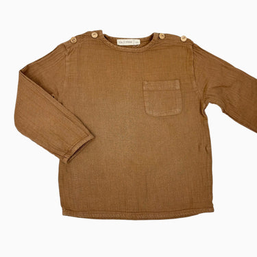 Blouse latté en mousseline de coton 2-3Y