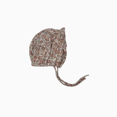 Bonnet fleuri en mousseline doublé 6-12M