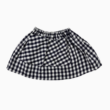 Jupe en lin vichy marine et blanc 2-3Y