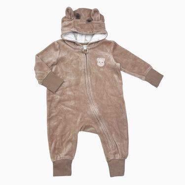 Combi latté 'Sophie la girafe' en velours 4-6M