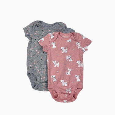 Duo de cache-couche rose et gris 'léopard' 3M