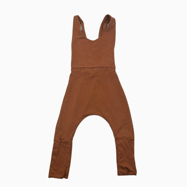 Salopette évolutive caramel en bambou et spandex 6-18M