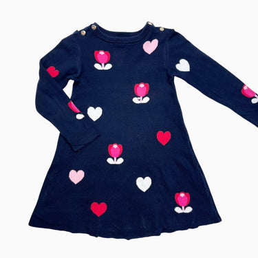 Robe marine en double tricot de coton 6Y
