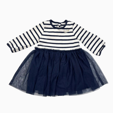 Robe à rayures avec volant en tulle 12M