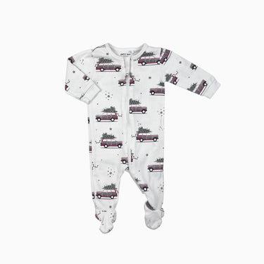 Pyjama blanc 'voiture avec sapin' 3M