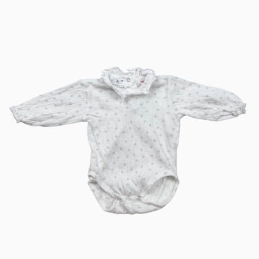 Cache-couche à col frisé blanc à motif en mousseline 1-3M